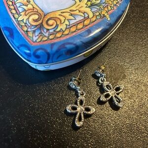Brighton cross with crystals earrings